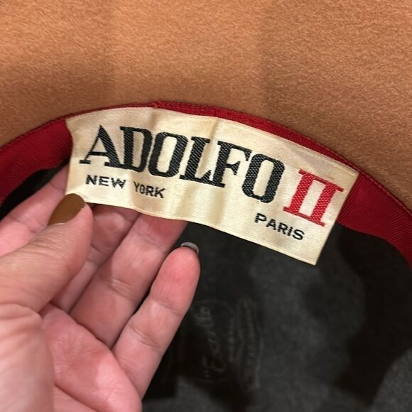 Women\'s Rare Adolfo II Vintage Gray Braided Brown Wool Esccello USA Hat‌‌‌‌ main image 11